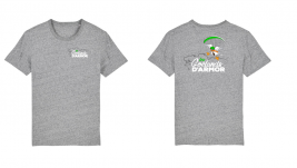 tshirt gris logo vert